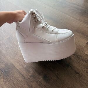 Women's YRU White Platform Sneakers